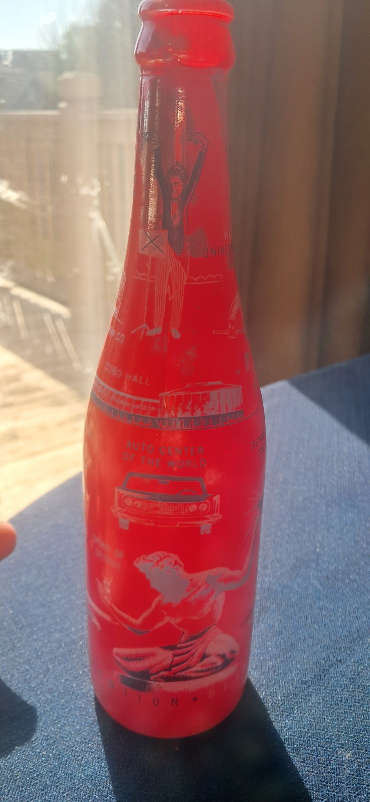 Vintage 1968 Detroit NSDA Red Soda Bottle Tigers Lions Red Wings Detroit