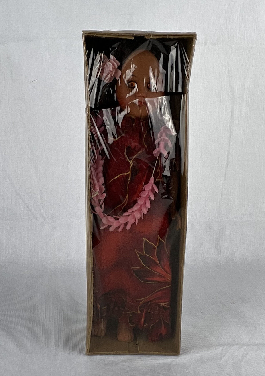 Malama Bright Light  11.25” Doll New In Package Vintage Hawaiian Red Dress