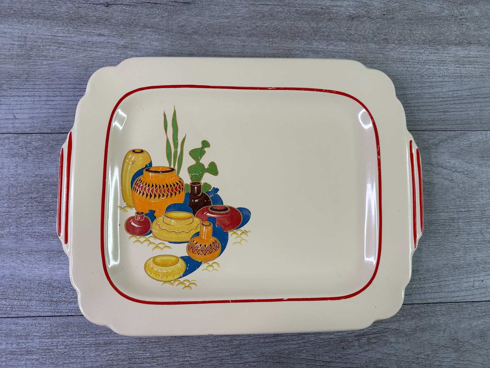 1930s-40s Homer Laughlin Mexicana Batter Tray Mid-Century 1930s-40s Homer Laughlin Mexicana Batter Tray Mid-Century