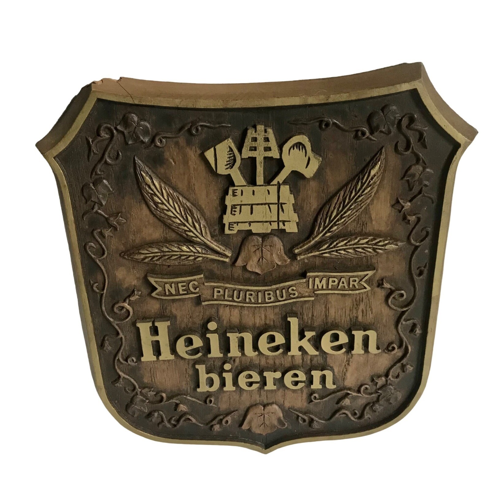 Heineken Bieren Wall Plaque Beer Sign Faux Wood \ Heineken Bieren Wall Plaque Beer Sign Faux Wood \