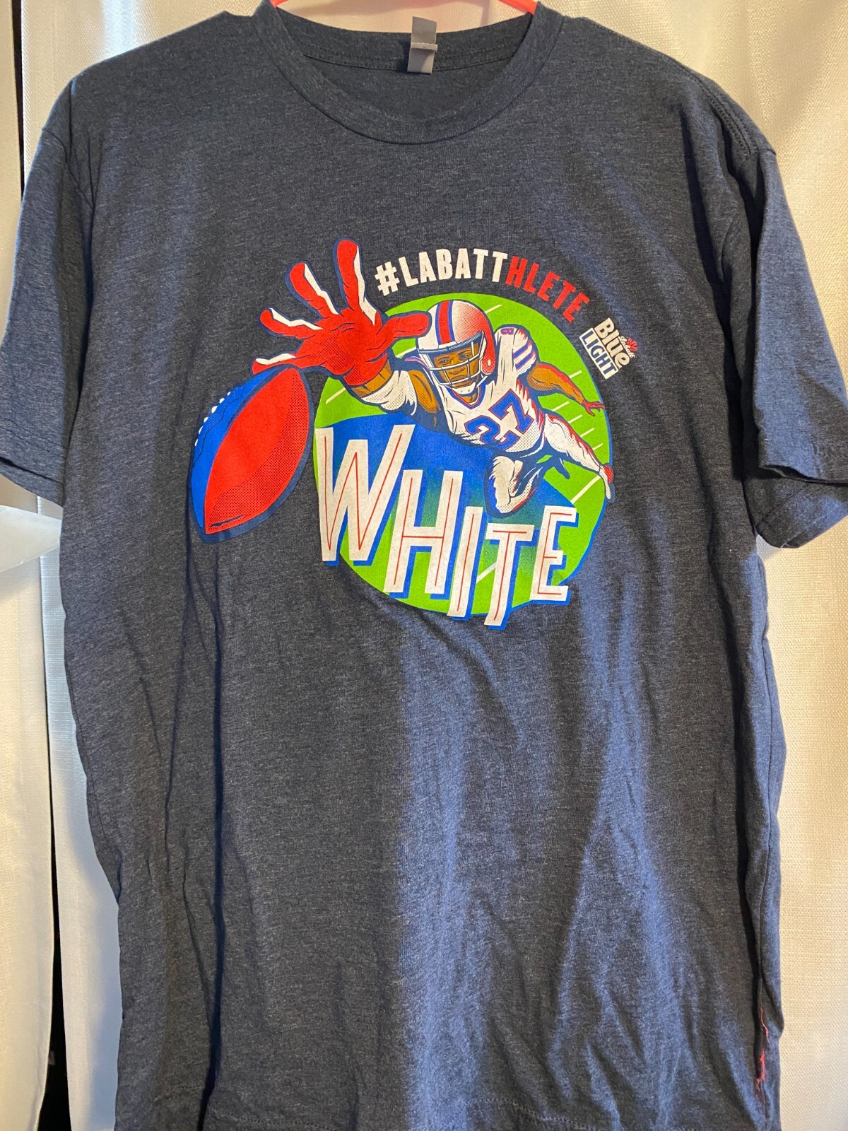 #LABATTHLETE #27 TRE\' DAVIOUS WHITE BUFFALO BILLS BUD LIGHT PROMO T-SHIRT NEW