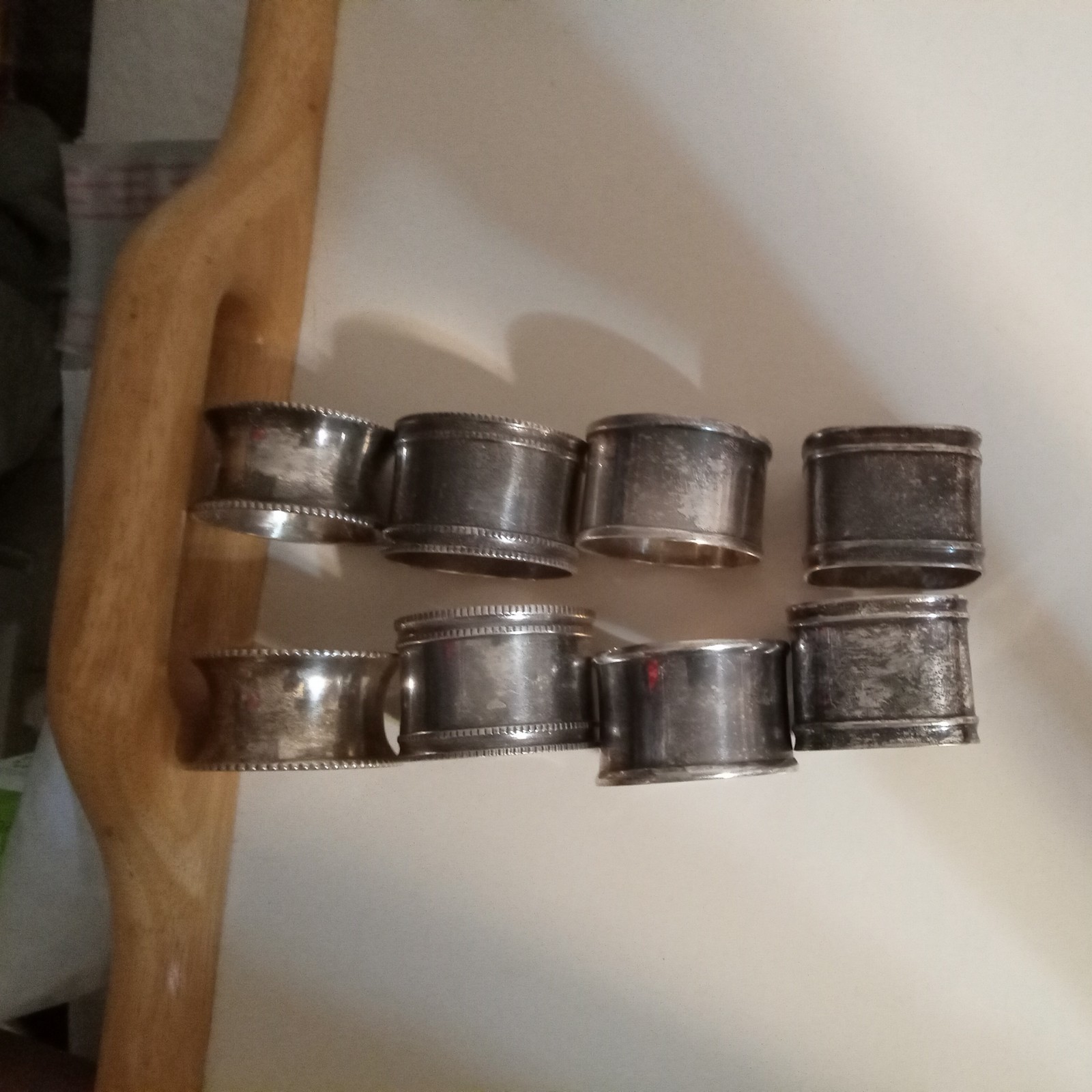 Vintage Two\'s Company Napkin Rings 8 Piece Set - Silver Plated 2 each are alike Vintage Two\'s Company Napkin Rings 8 Piece Set - Silver Plated 2 each are alike
