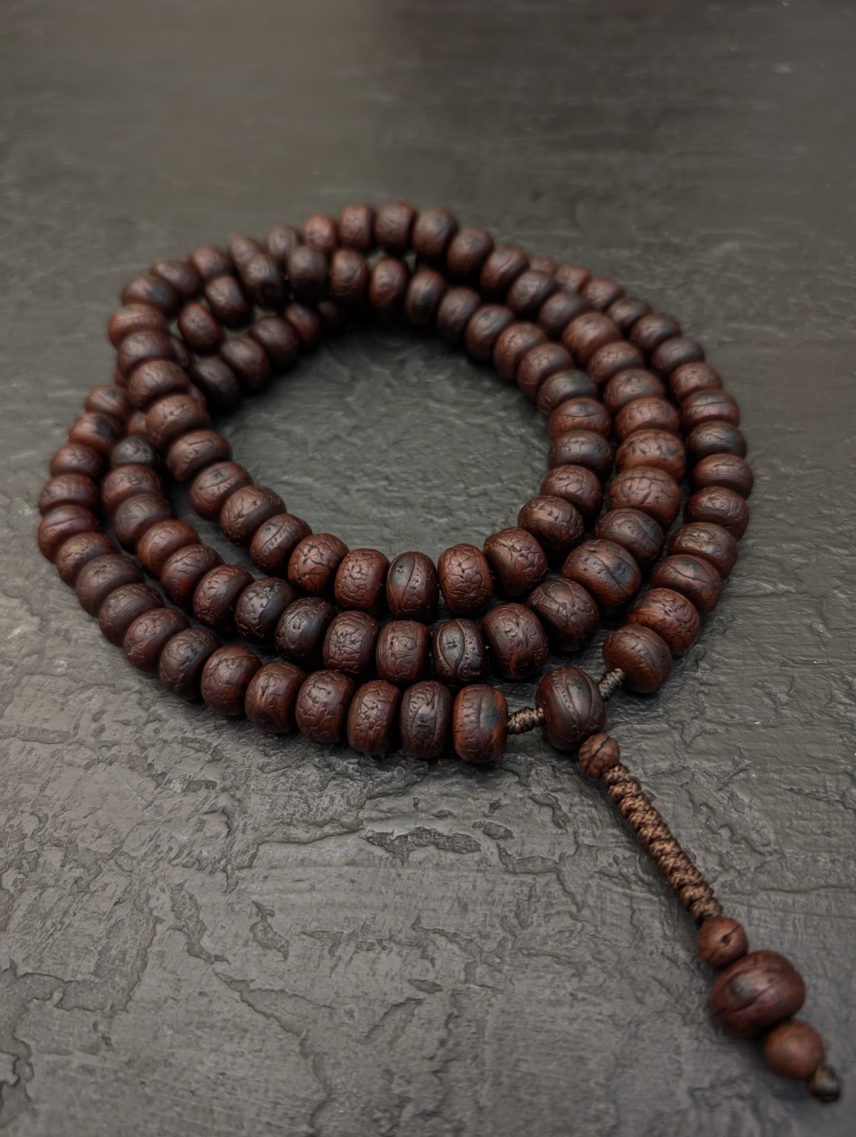 Bodhi Seed Mala Necklace: Vintage 108 Prayer Beads Nepalese Phoenix Eye Bodhi Seed Mala Necklace: Vintage 108 Prayer Beads Nepalese Phoenix Eye