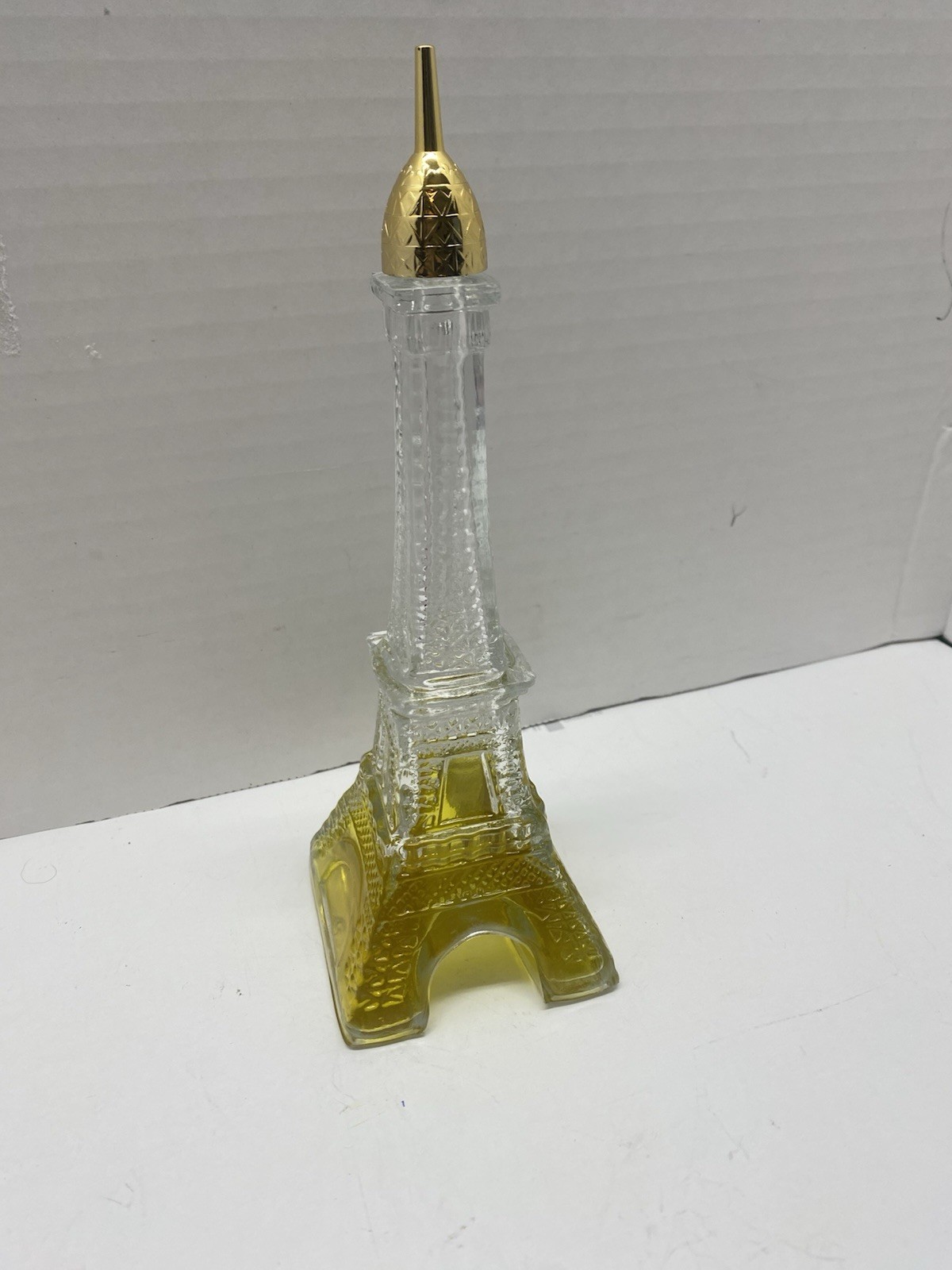 Vtg 1970s Avon Eiffel Tower Topaze Cologne Glass Decanter Bottle Partial 3oz