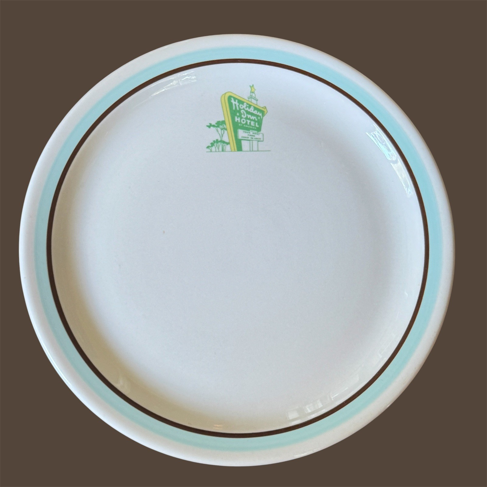 1955 Holiday Inn Great Sign Hotel Restaurant Ware 9.75” Plate Shenango China