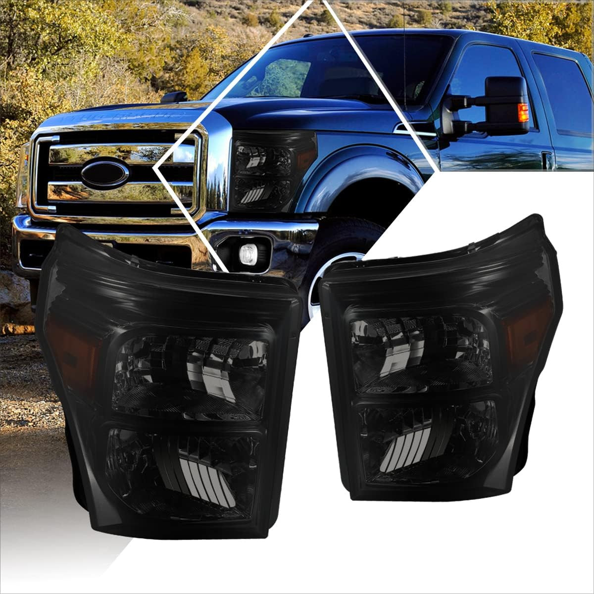 2Pcs Headlights Assembly Compatible with 11-16 Ford F250-F550 Super Duty | Headl 2Pcs Headlights Assembly Compatible with 11-16 Ford F250-F550 Super Duty | Headl