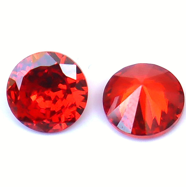 Round Orange Sapphire Pair 2.75 Ct Certified Loose Gemstones 2 Pcs Round Orange Sapphire Pair 2.75 Ct Certified Loose Gemstones 2 Pcs