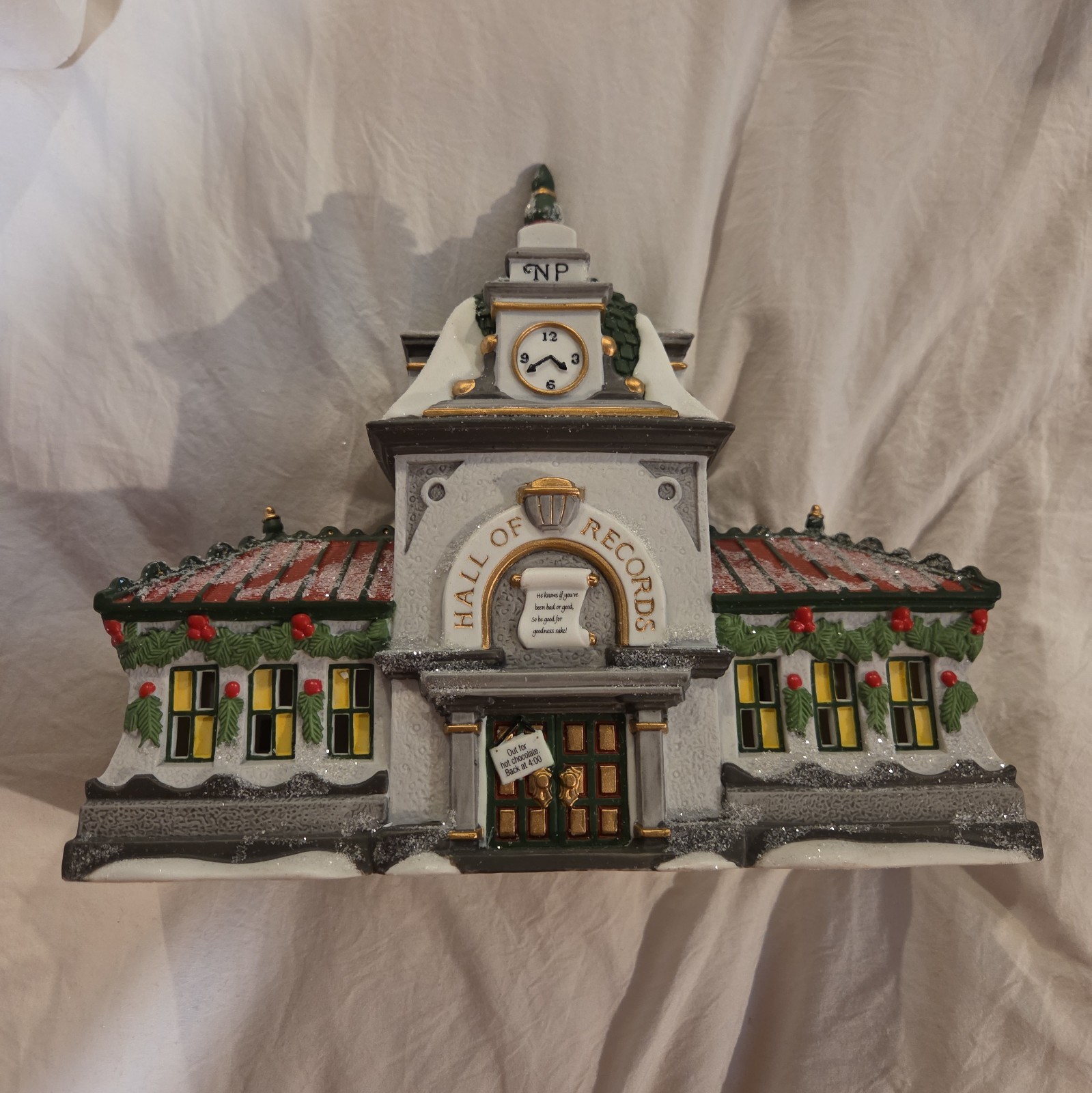 Vtg 1996 Dept 56 North Pole Series 56392 Hall of Records Lighted Village Retired Vtg 1996 Dept 56 North Pole Series 56392 Hall of Records Lighted Village Retired