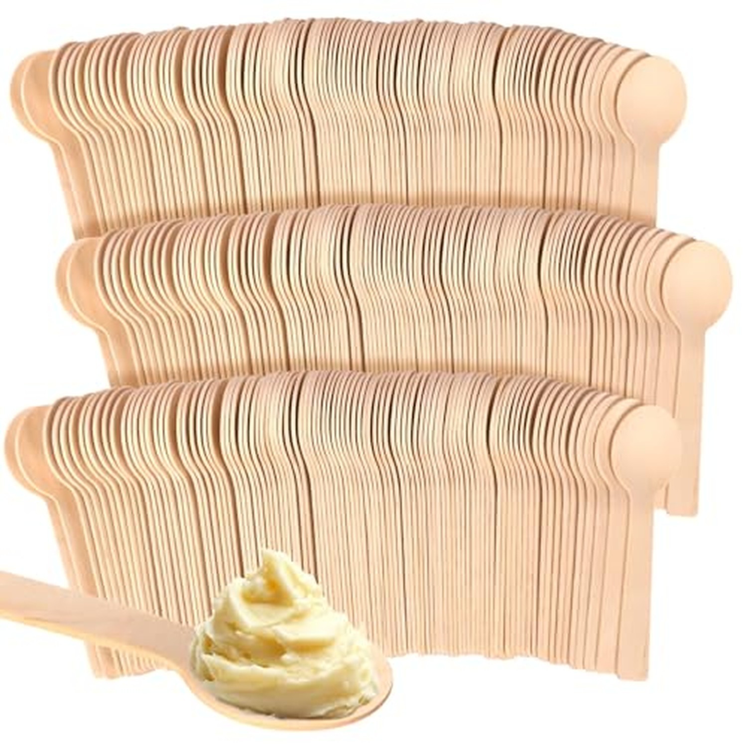 300 Pcs Mini Wooden Spoons, 4 300 Pcs Mini Wooden Spoons, 4