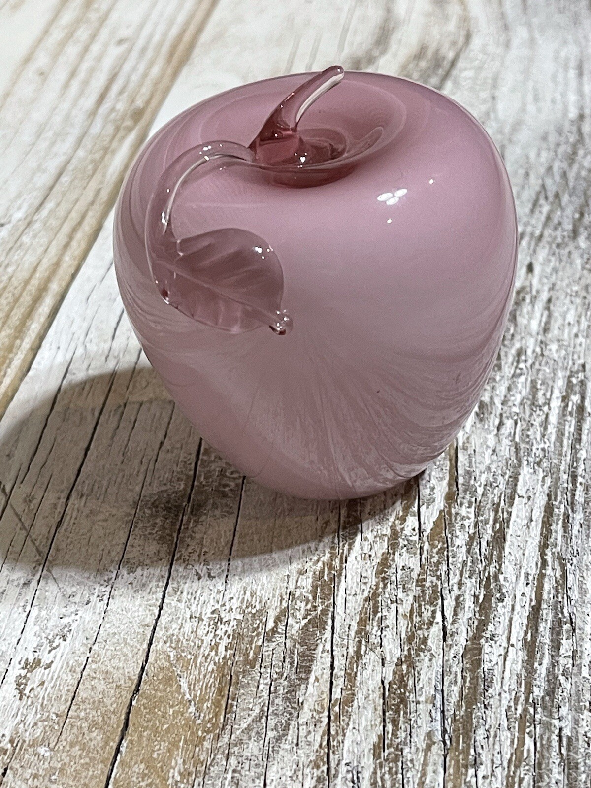 Vintage FENTON Art Glass Apple Dusty Rose  We Love Offers Lets Make A Deal