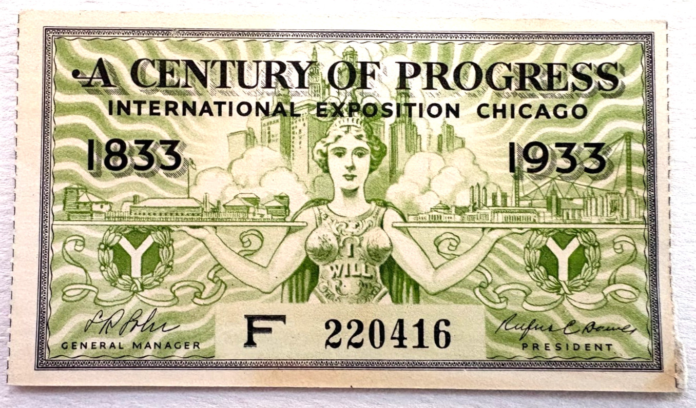 Fantastic 1933 Ticket Stub From \
