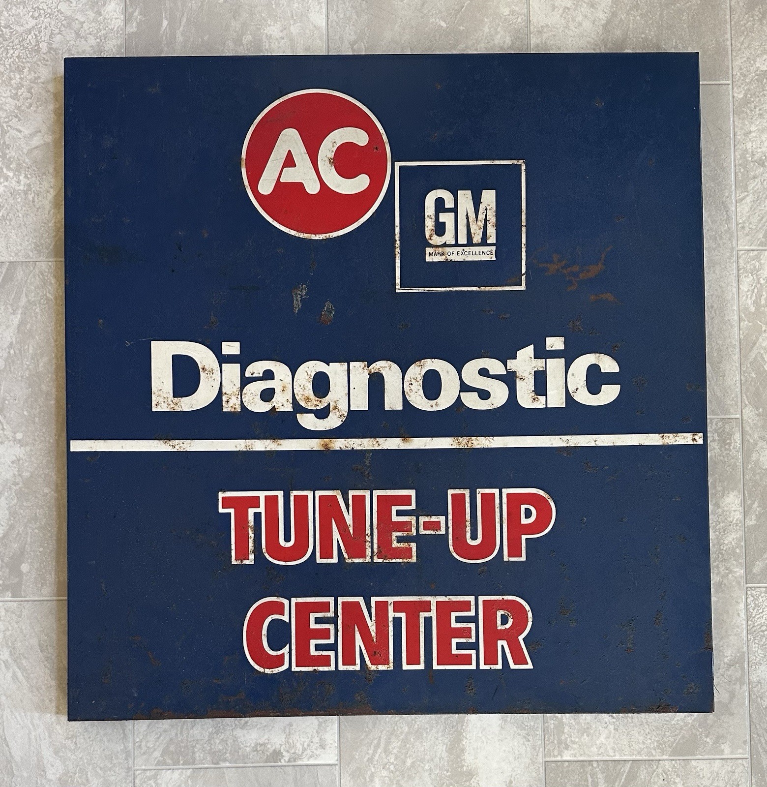 Vintage GM AC DELCO Metal Sign ST-200 Tune Up Diagnostic Gas Oil Advertising