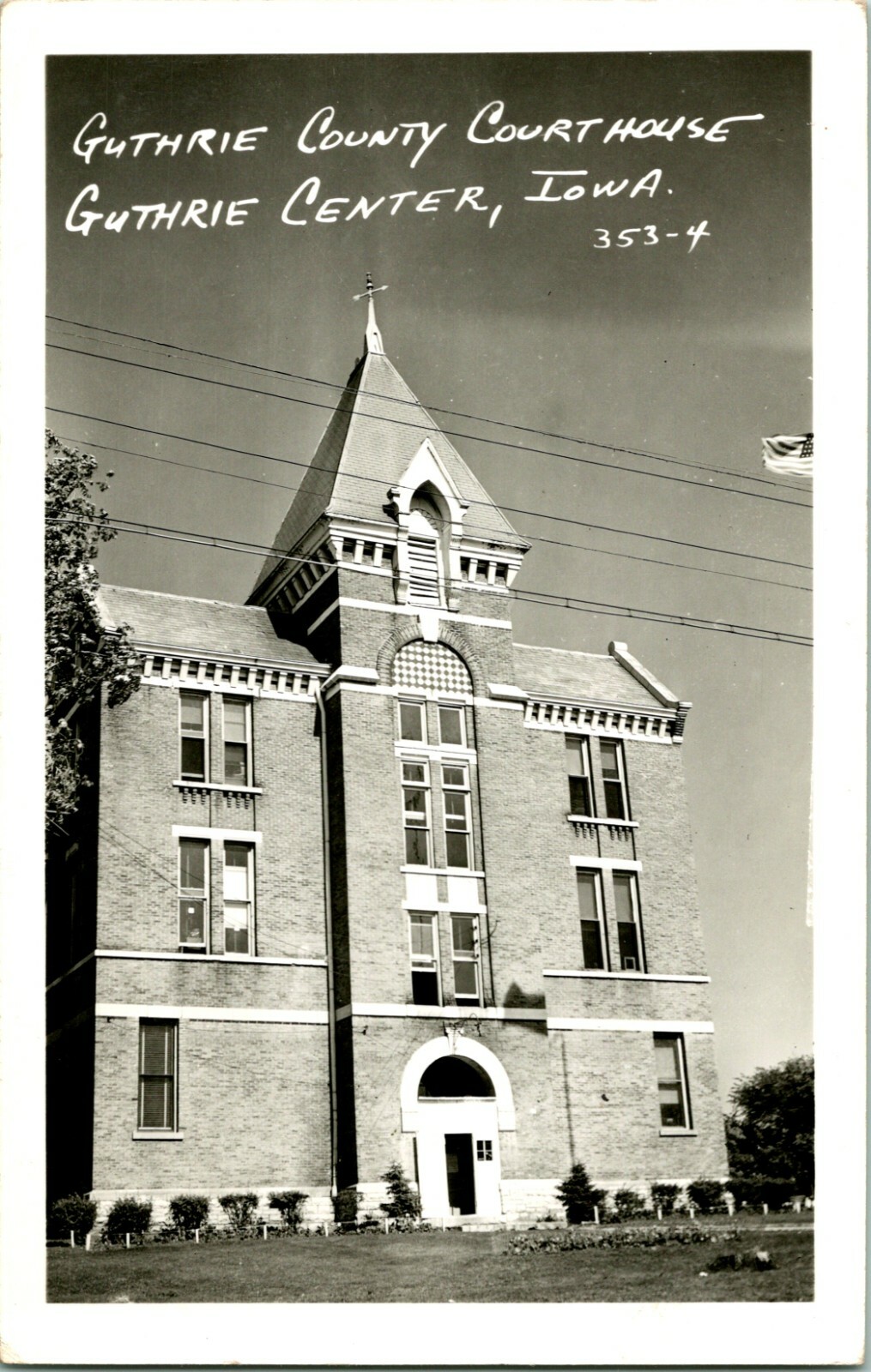 RPPC Guthrie County Court House Guthrie Center Iowa IA UNP Postcard