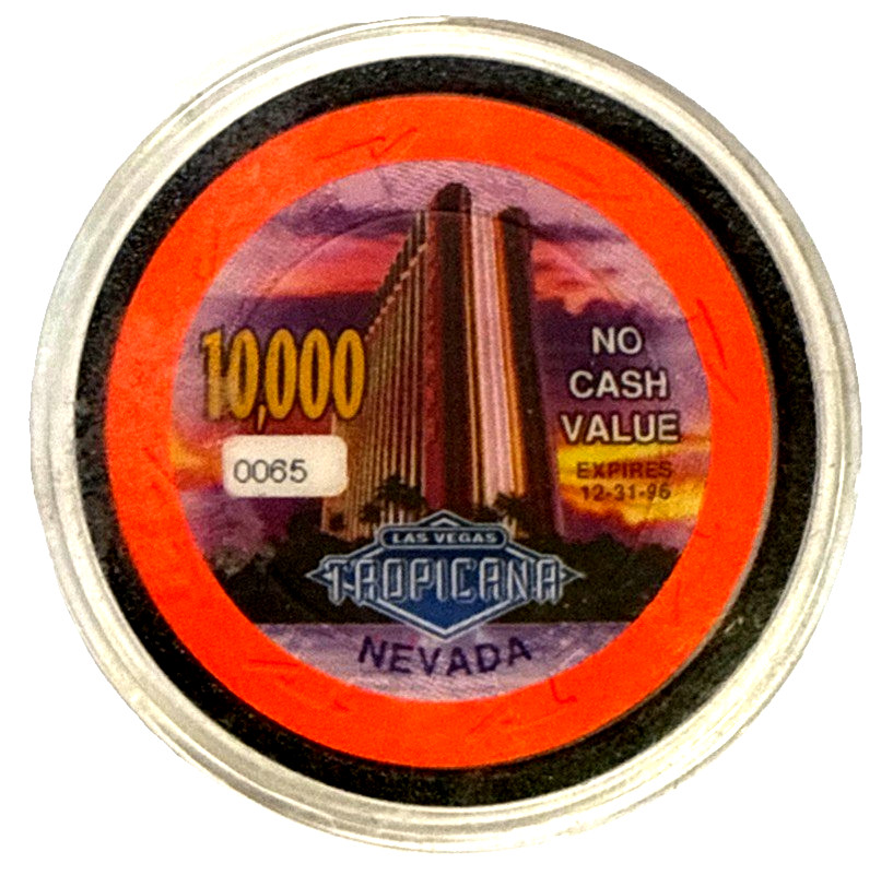Casino Chip Tropicana $10,000 LTD Edition #65  Las Vegas-Tropicana Museum