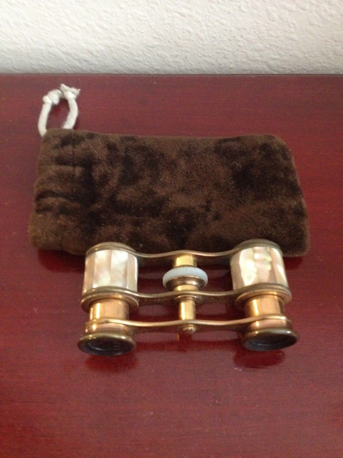 VINTAGE G.E PRYOR OPTICIEN 1 bis RUE AUBER PARIS MOTHER OF PEARLS BINOCULARS 