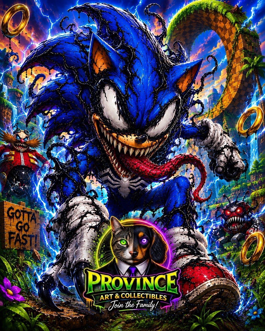 (Logo not on actual print)   Sonic the Venom 8x10  1 of 50 matte print with COA