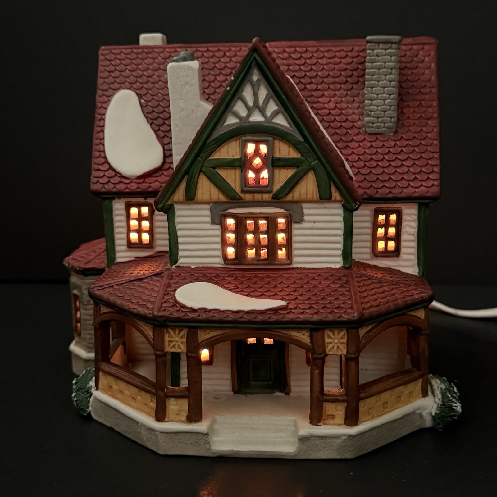 Vintage Lemax Hearthside Village Chamberlain House With Light Cord And Box