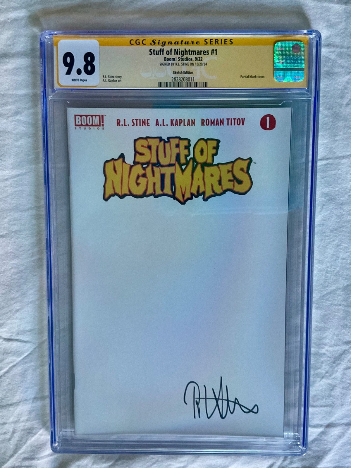 R L STINE Signed 9.8 CGC Stuff of Nightmares 1 blank sketch variant goosebumps 2 R L STINE Signed 9.8 CGC Stuff of Nightmares 1 blank sketch variant goosebumps 2