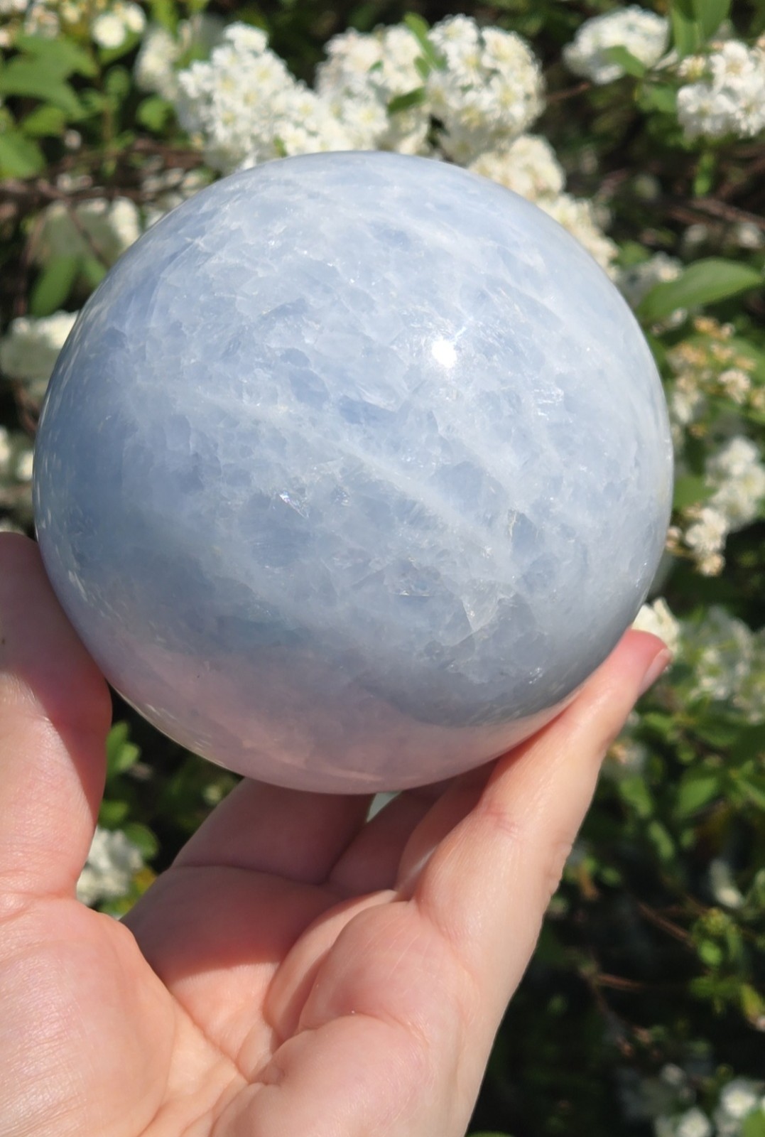 Gorgeous Xl Blue Calcite Crystal Sphere 91mm