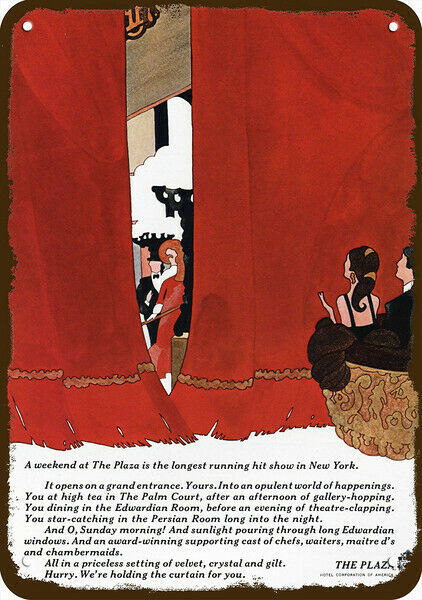 1967 THE PLAZA HOTEL in NEW YORK CITY Vintage-Look DECORATIVE REPLICA METAL SIGN 1967 THE PLAZA HOTEL in NEW YORK CITY Vintage-Look DECORATIVE REPLICA METAL SIGN