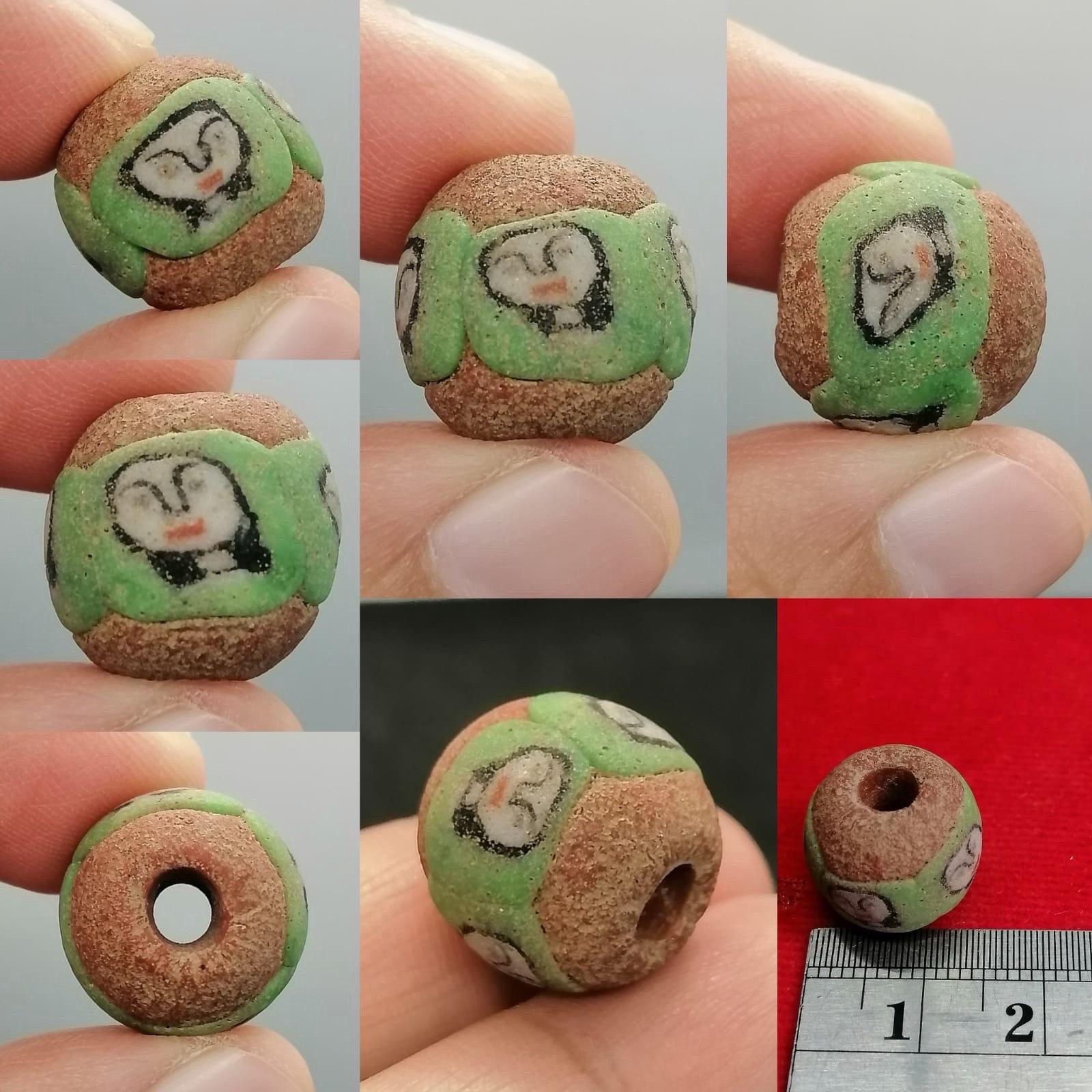 Very Old Ancient Mosaic Glass Roman Rare Bead With Multi Faces