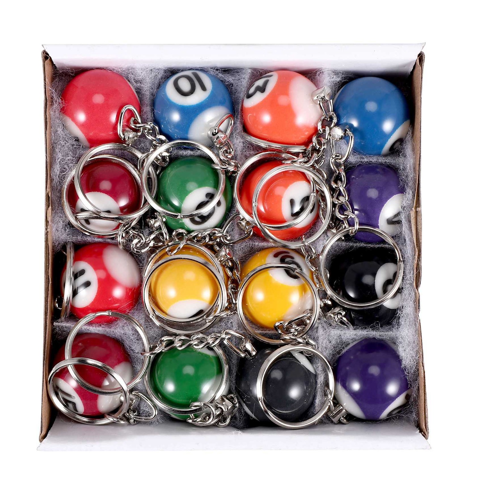 Billiard  Keychain Set 16 Pcs,  Key Chain Balls Eightball Billar Billiards2411