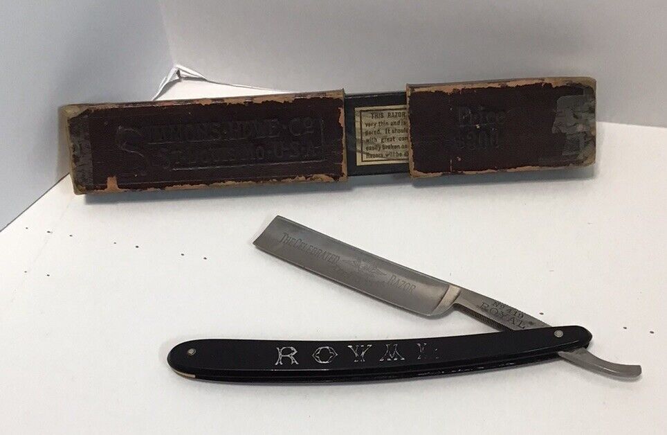 Vintage E.C. Simmons Keen Kutter K 419 Royal Straight Razor with Leather Case