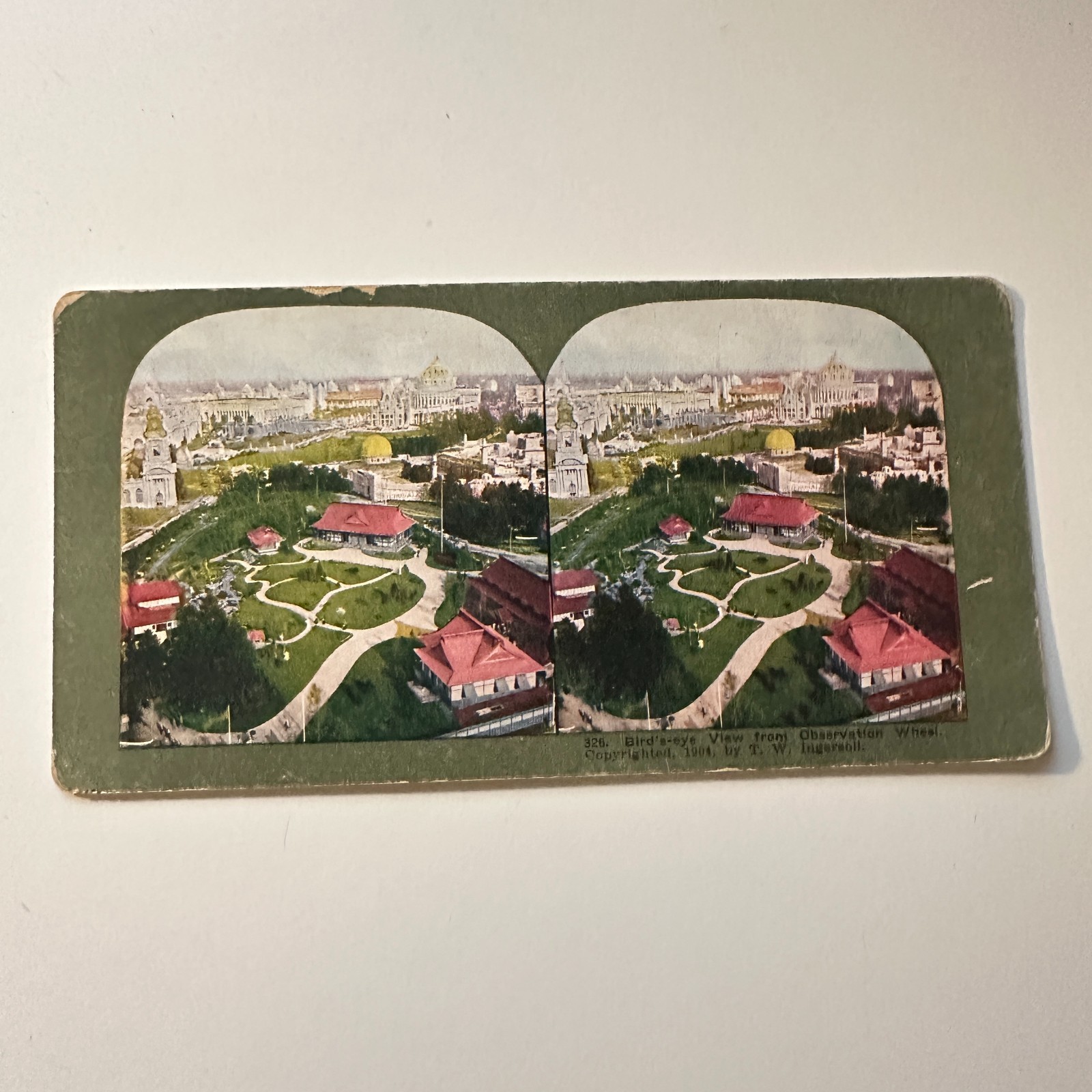 Birdseye View From Observation Wheel in Chicago IL Antique Stereoview Card 5H6-4 Birdseye View From Observation Wheel in Chicago IL Antique Stereoview Card 5H6-4