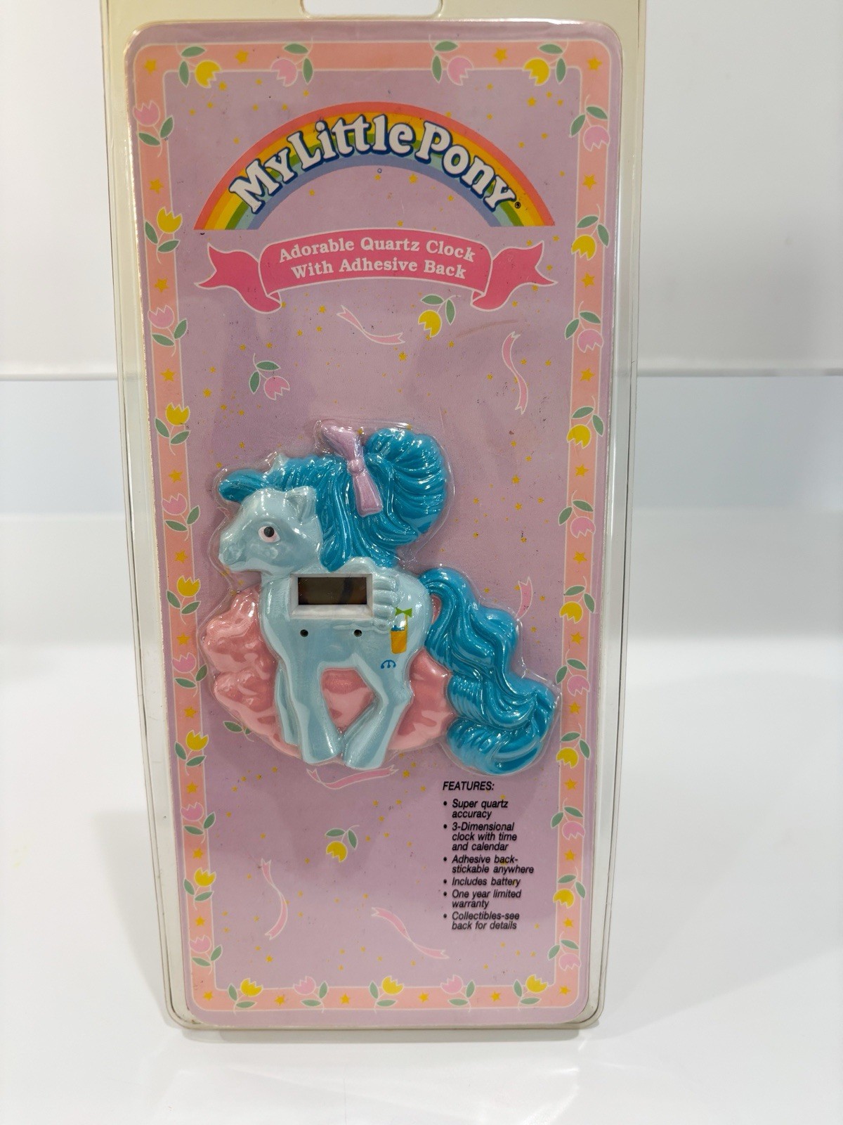 Vintage My Little Pony Clock Time Stick On Hasbro 1990 Quartz Adhesive Back NEW Vintage My Little Pony Clock Time Stick On Hasbro 1990 Quartz Adhesive Back NEW