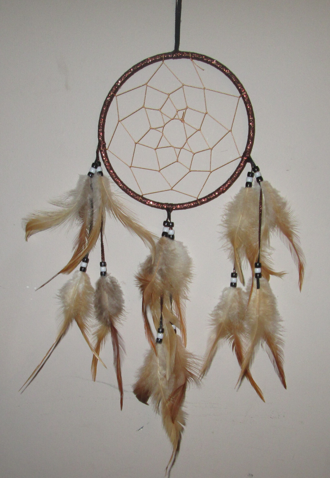 Vtg Native American Indian Dream Catcher Mandala Wool Fur Leather Beads Vtg Native American Indian Dream Catcher Mandala Wool Fur Leather Beads