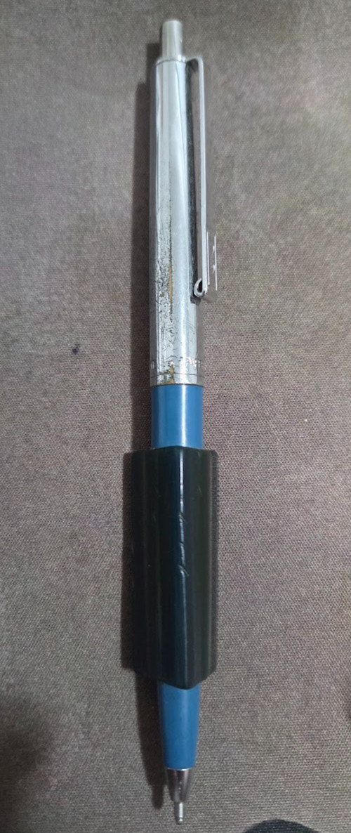 PAPER MATE Profile Ballpoint Pen Blue Barrel Made In USA w/ Grip, Working