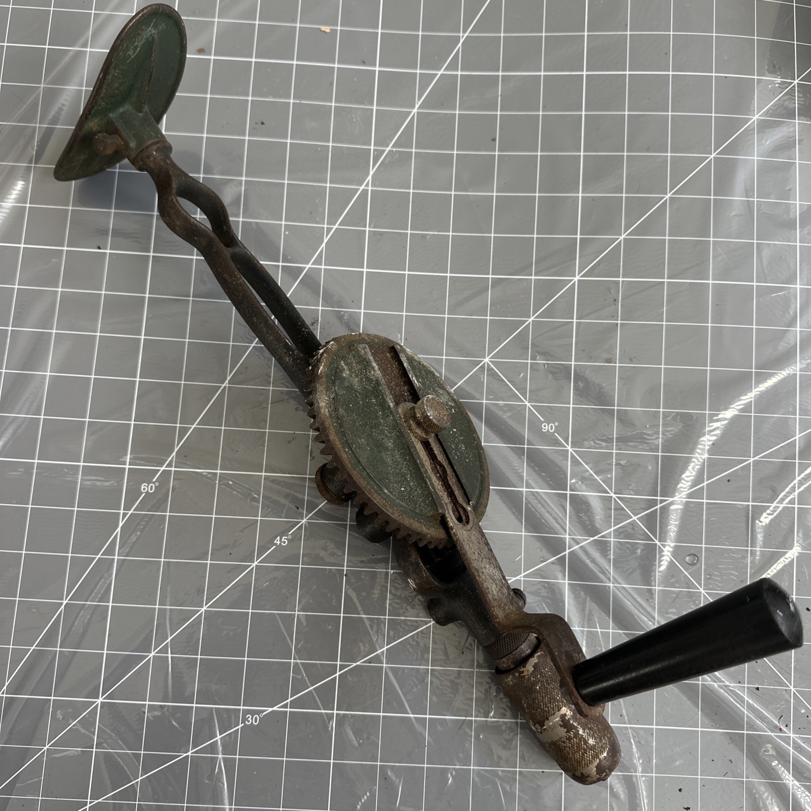Vintage Millers Falls No. 12 Hand Crank Drill w Level Made In USA