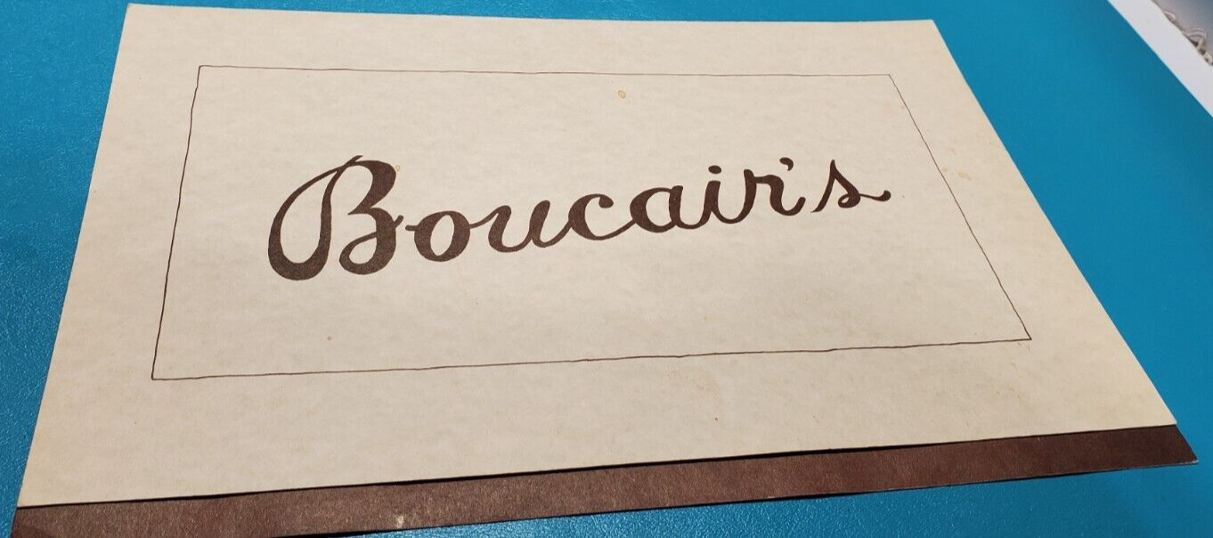 VINTAGE Boucair\'s Bistro & Bar/Le Château, RESTAURANT MENU ST. LOUIS MISSOURI MO