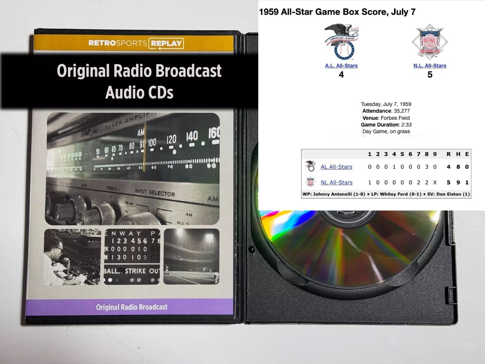 1959 MLB Baseball All-Star Game 1 - Radio Broadcast - Hank Aaron - CD Audio 1959 MLB Baseball All-Star Game 1 - Radio Broadcast - Hank Aaron - CD Audio