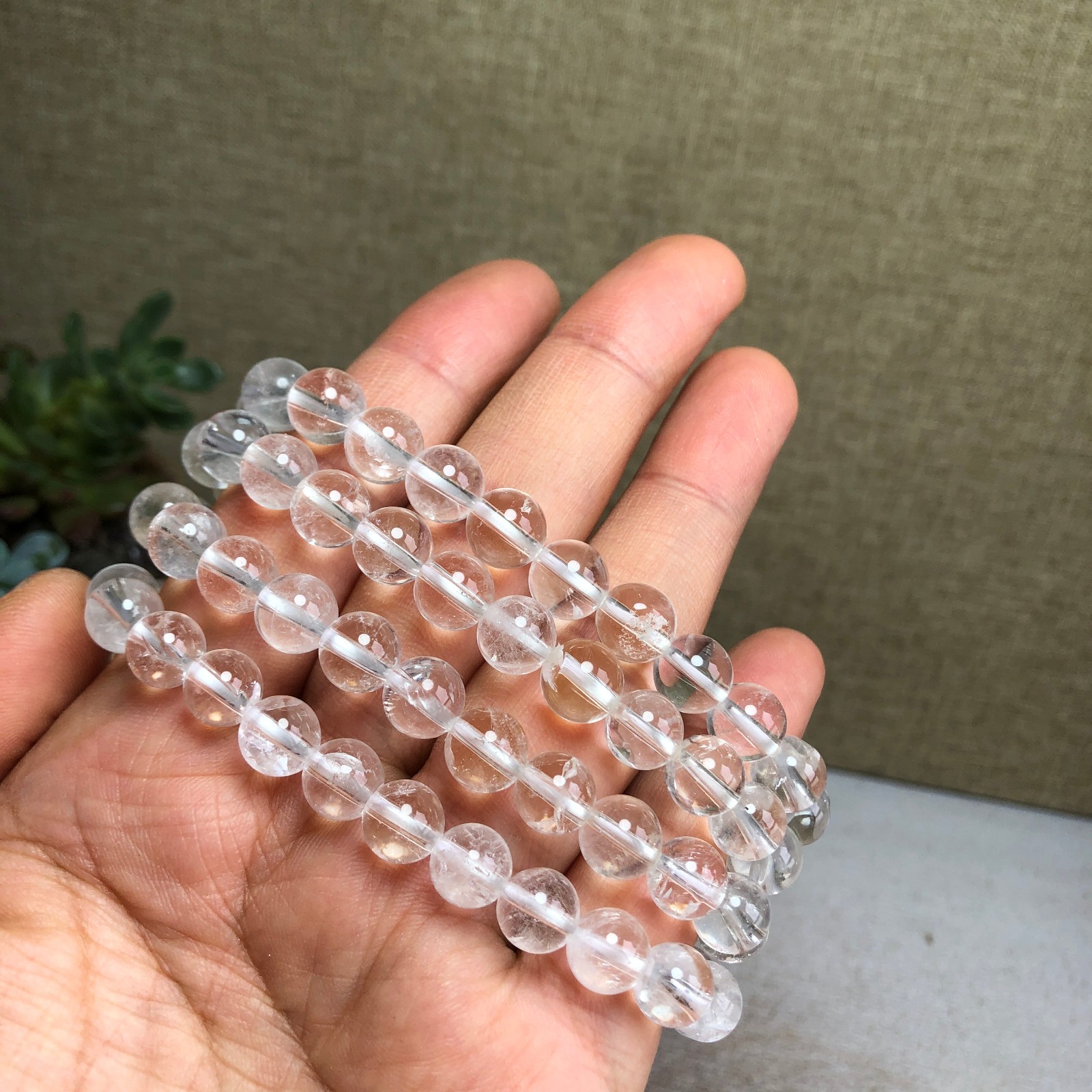 4Pcs Natural Polish white crystal quartz bracelets ball sphere 8mm A6172 4Pcs Natural Polish white crystal quartz bracelets ball sphere 8mm A6172