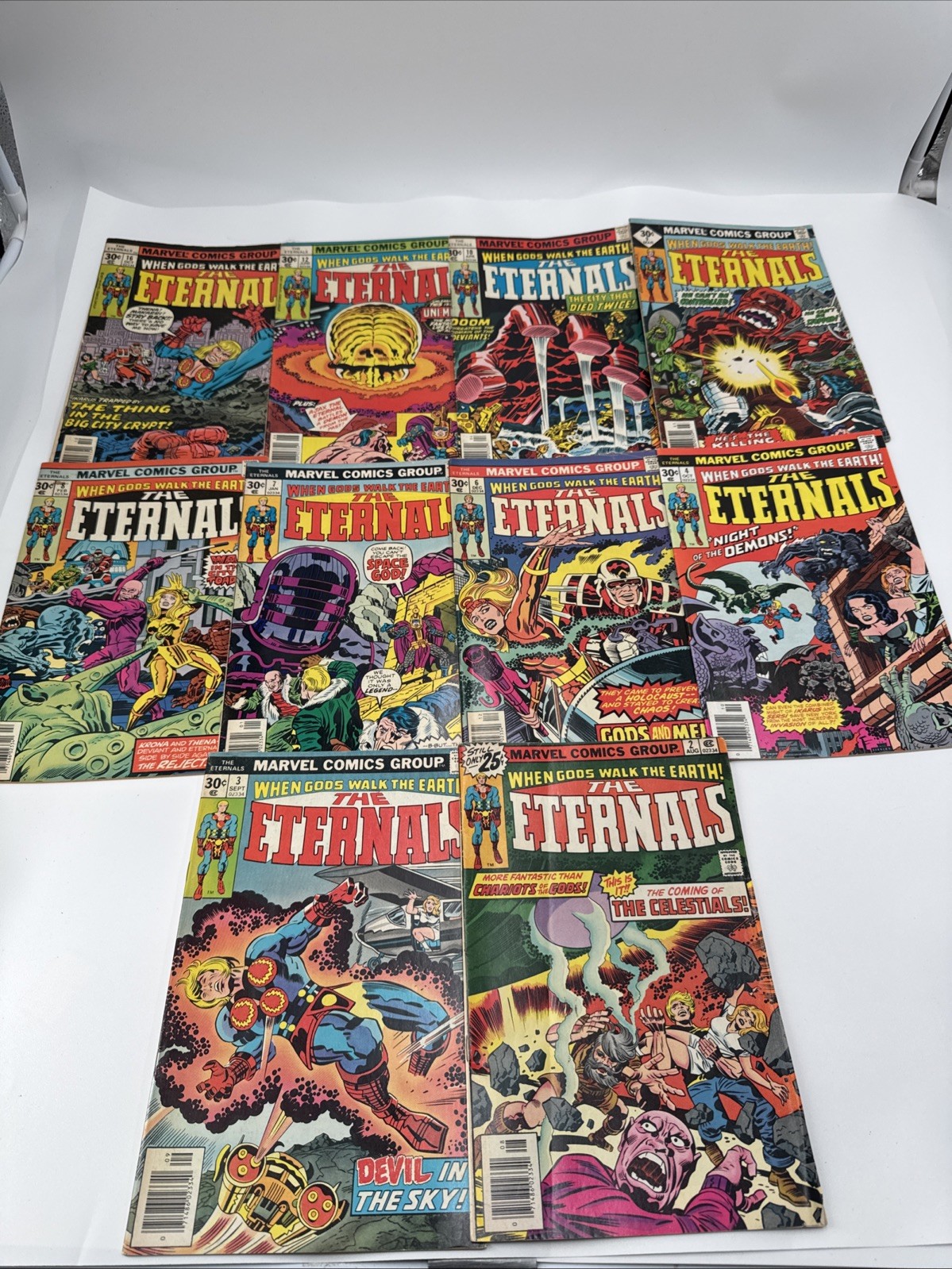 Eternals Marvel Comics lot of 10 #2-4 6-10 12 16 1976 Jack Kirby Ships Fast Eternals Marvel Comics lot of 10 #2-4 6-10 12 16 1976 Jack Kirby Ships Fast