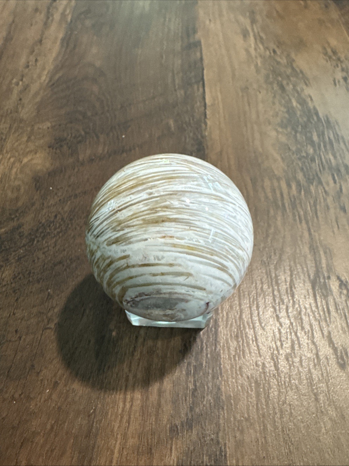 Polished Snow Agate Crystal Sphere 218 Grams 54 mm Polished Snow Agate Crystal Sphere 218 Grams 54 mm