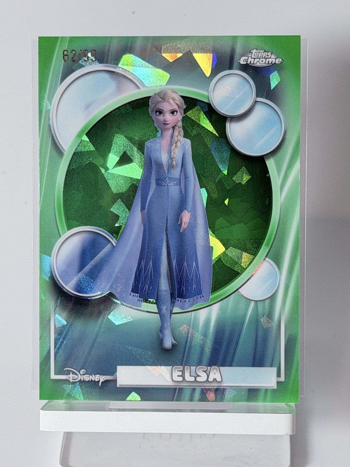 Elsa 2026 Topps Chrome Sapphire Disney Green Refractor 62/99 Frozen II Elsa 2026 Topps Chrome Sapphire Disney Green Refractor 62/99 Frozen II