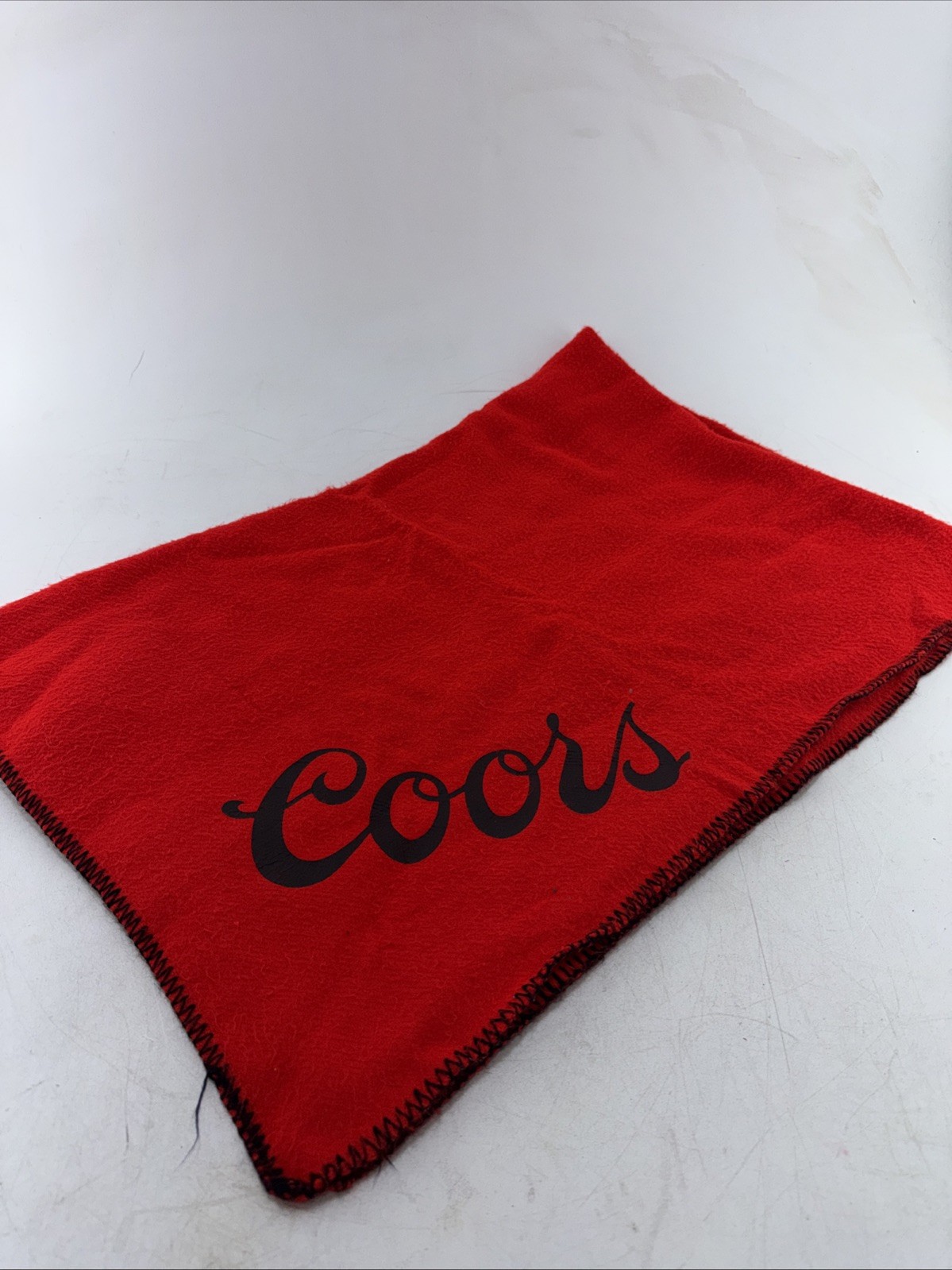 Vtg Faribo Pure Wool Red Blanket Coors Sport Throw Lap USA 62x40\