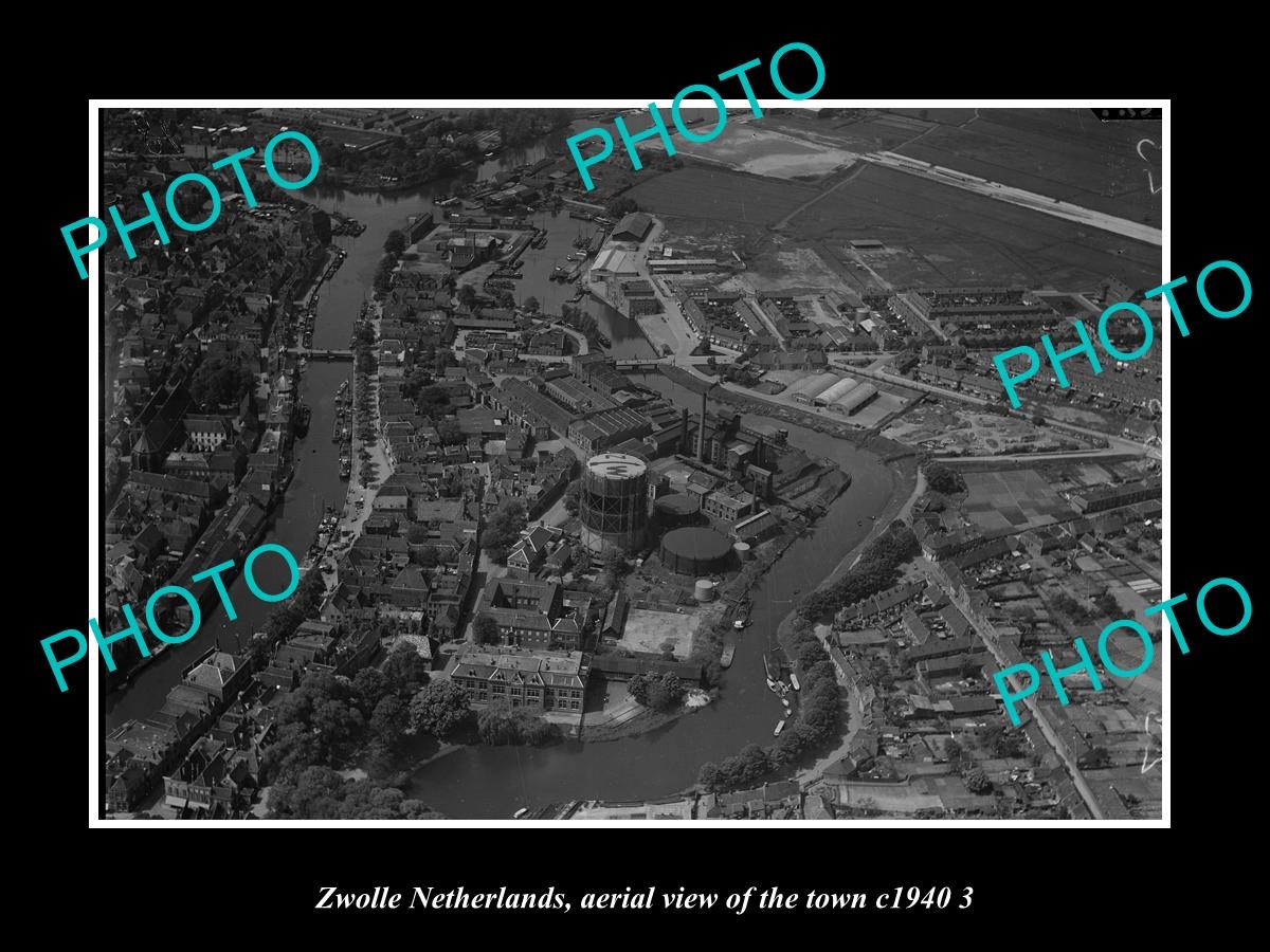 Zwolle Netherlands Holland Town Aerial View c1940 4 Old Large Historic Photo