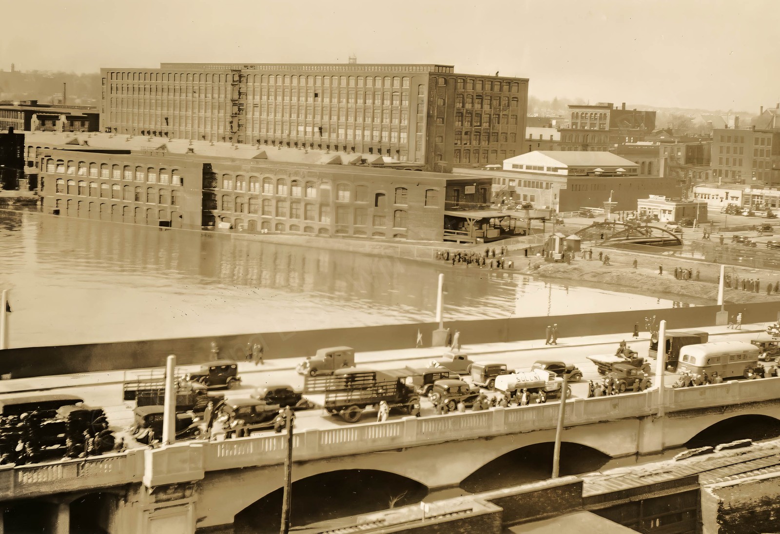 1929 Mills and the Central Bridge Lawrence, MA Old Photo 13 x 19 Reprint 1929 Mills and the Central Bridge Lawrence, MA Old Photo 13 x 19 Reprint