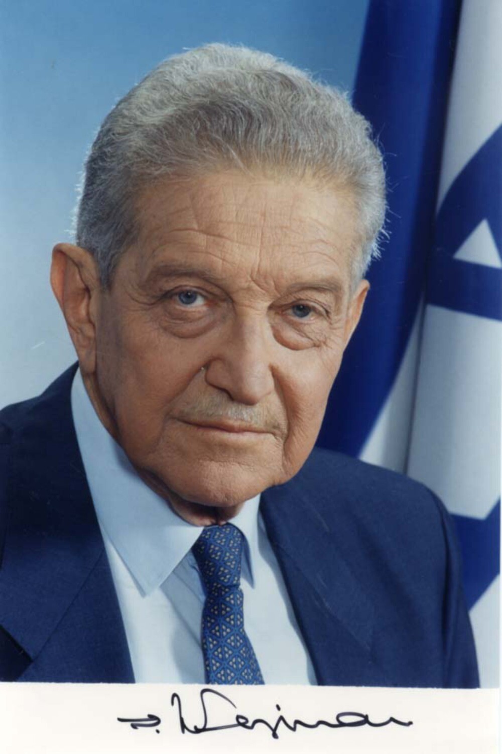 JUDAICA 7th PRESIDENT OF ISRAEL Ezer Weizman autograph, signed photo