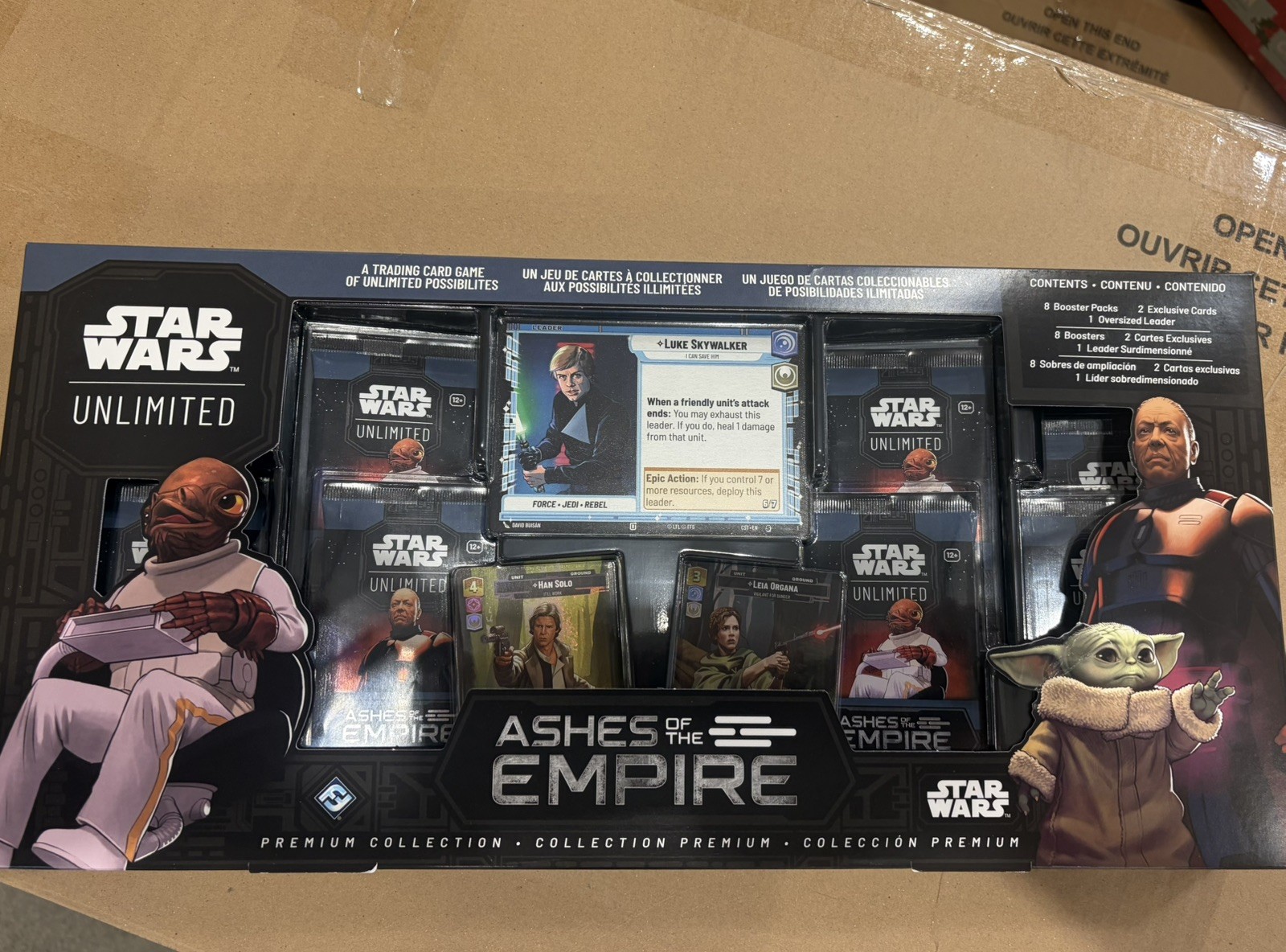 Star Wars Unlimited Ashes of the empire BOX 8 booster packs 2 exclusive cards Star Wars Unlimited Ashes of the empire BOX 8 booster packs 2 exclusive cards