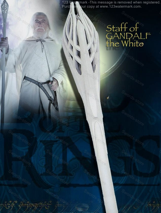 Glamdring White Staff of Gandalf White Lord of the Rings Middle Earth Fantasy