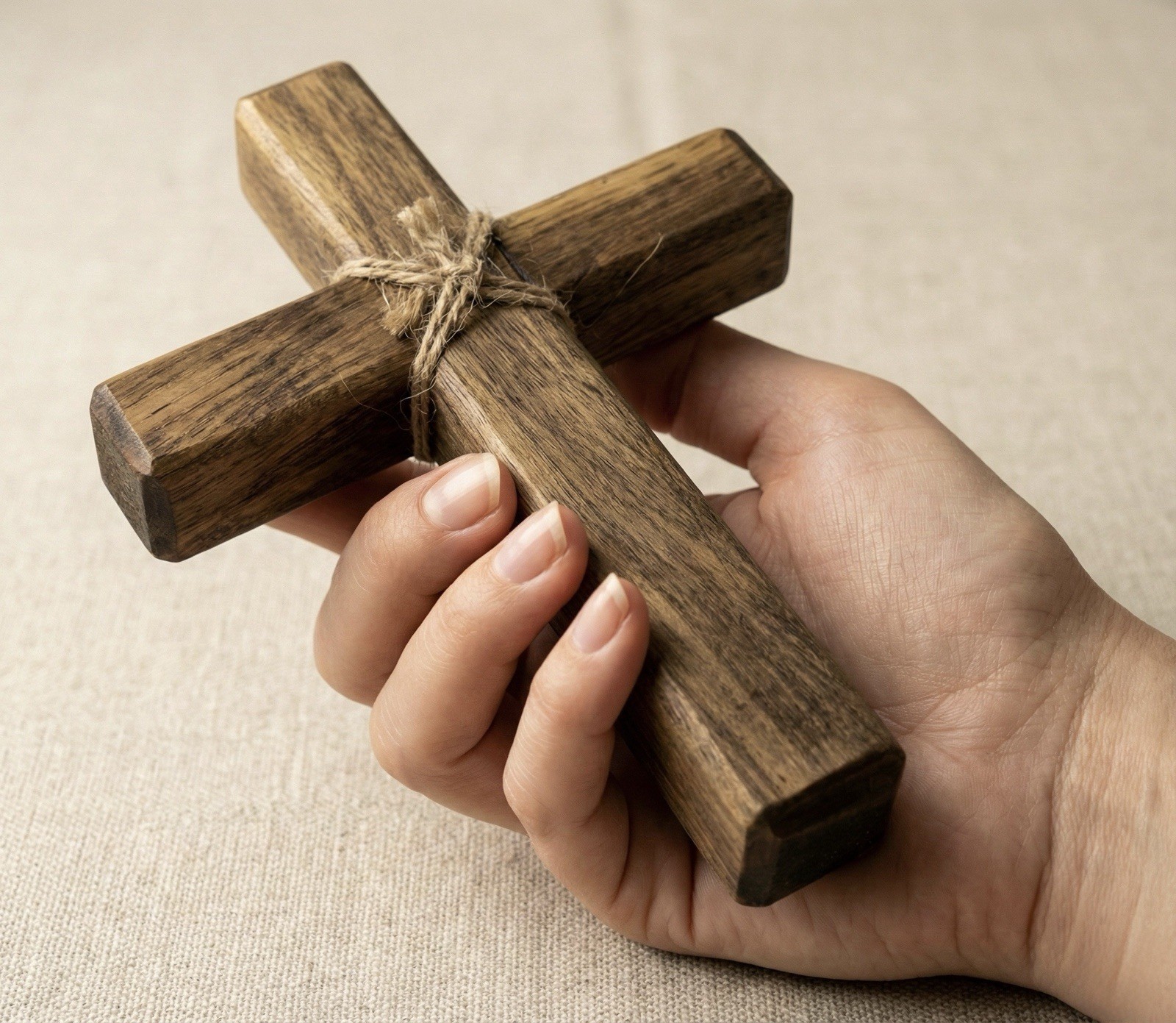 ✝️ Solid Wood Hand Cross 5.75” x 4” Rustic Brown Wall or Altar Decor Jesus