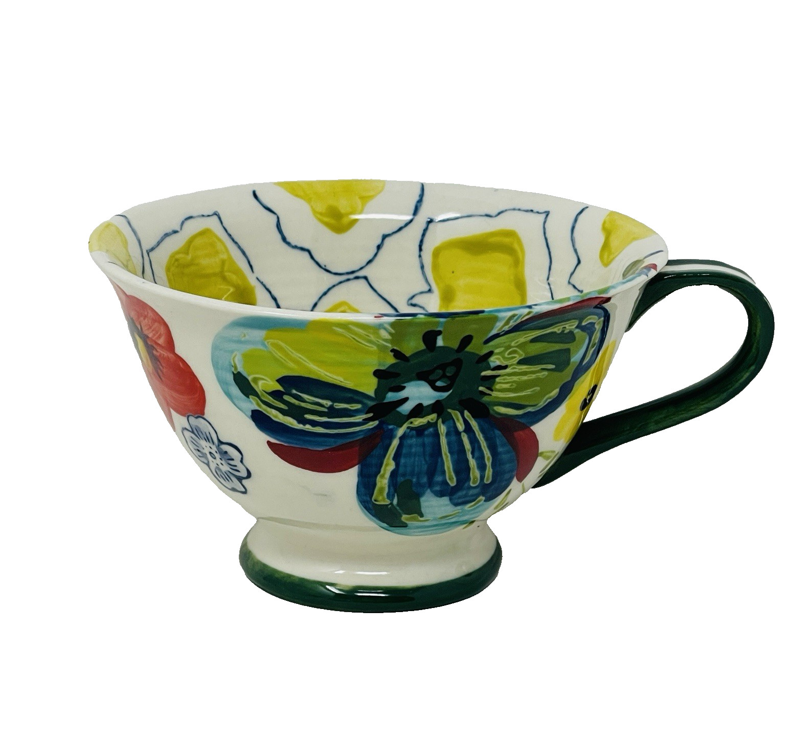 Anthropologie Estudio Flores Sissinghurst Castle Mug Floral Flower Pedestal Tea