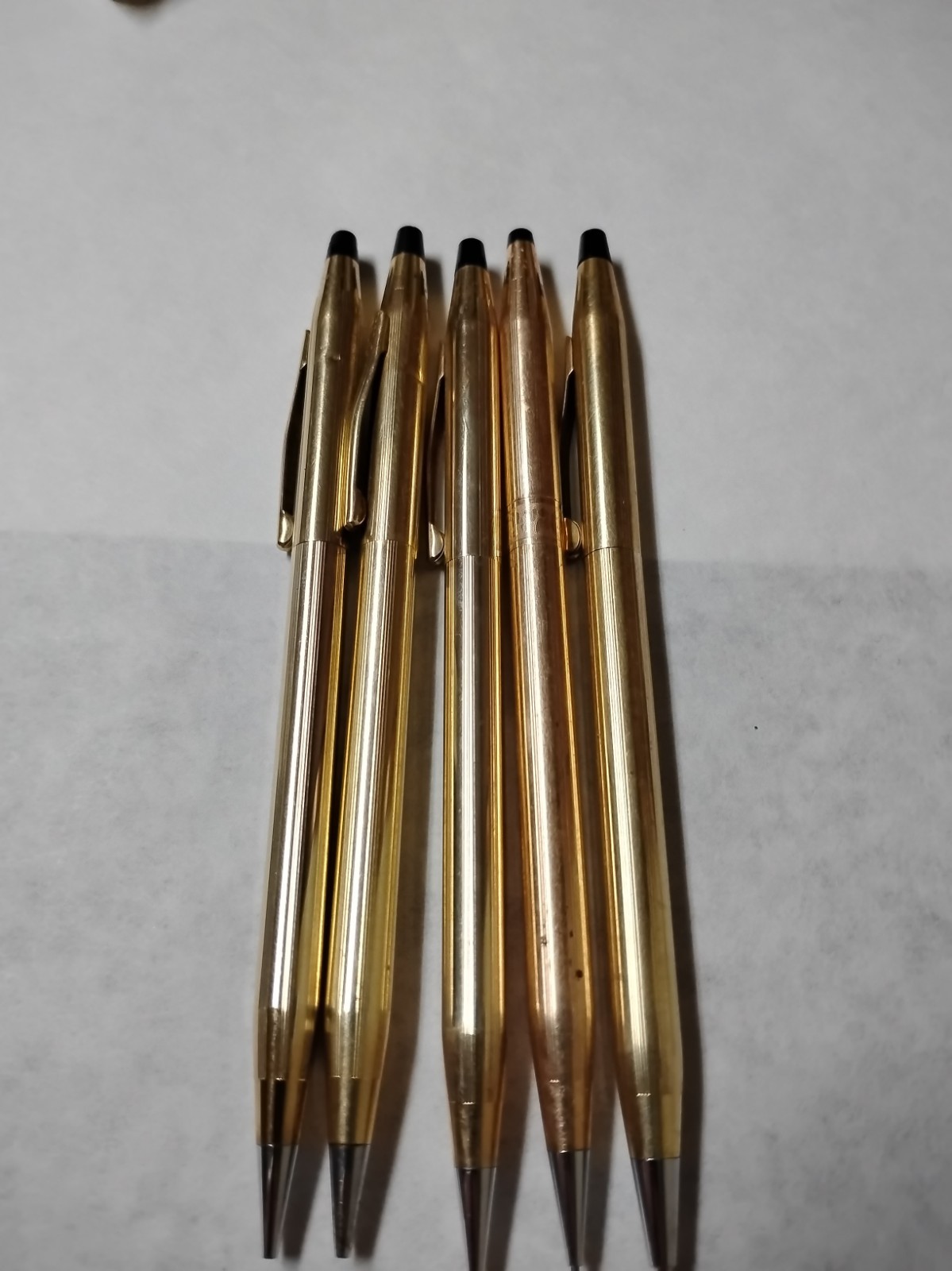 Lot Of 5 Cross Gold Filled 10k(2) 12k(2) 14k(1) Pens And Pencils Scrap #A2 Lot Of 5 Cross Gold Filled 10k(2) 12k(2) 14k(1) Pens And Pencils Scrap #A2