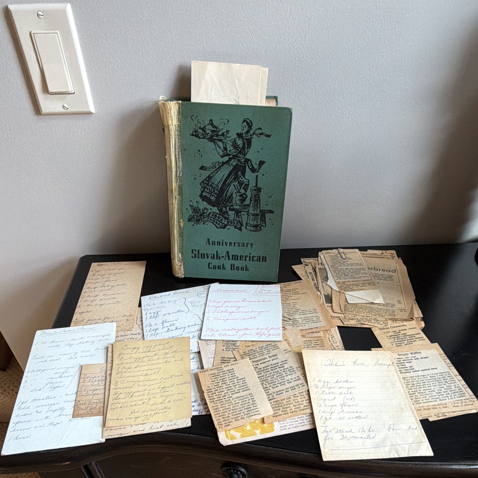 Vintage 1952 Slovak cookbook estate recipe Ephemeral lot handwritten newspaper  Vintage 1952 Slovak cookbook estate recipe Ephemeral lot handwritten newspaper 
