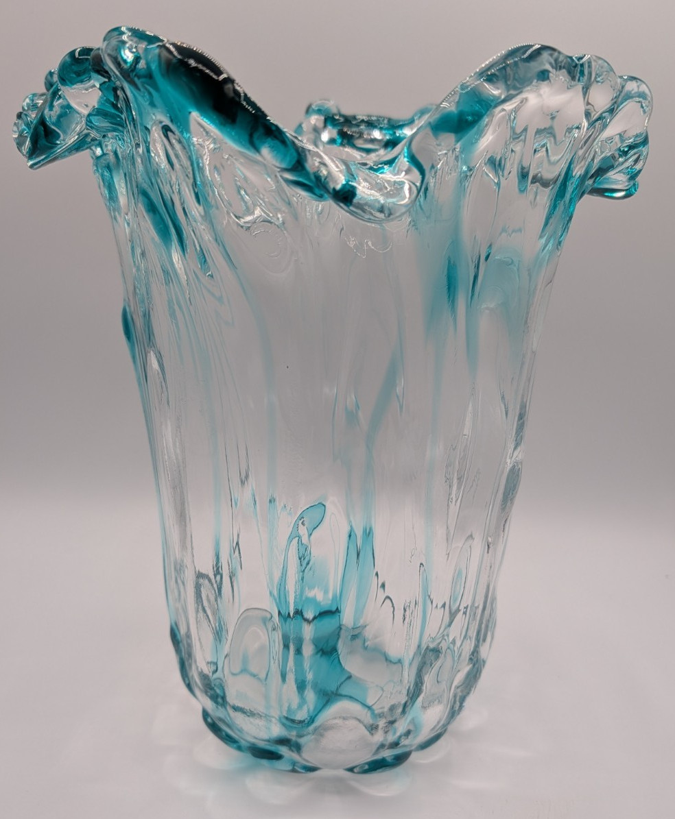 Adam Jablonski Sculptural Wavy Design Teal Blue Accents 10\ Adam Jablonski Sculptural Wavy Design Teal Blue Accents 10\