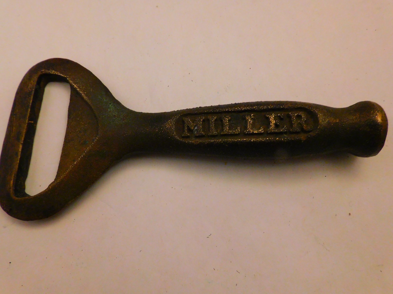 Rare Vintage Miller High Life Beer Heavy Duty Brass Opener Muddler  Nice Patina
